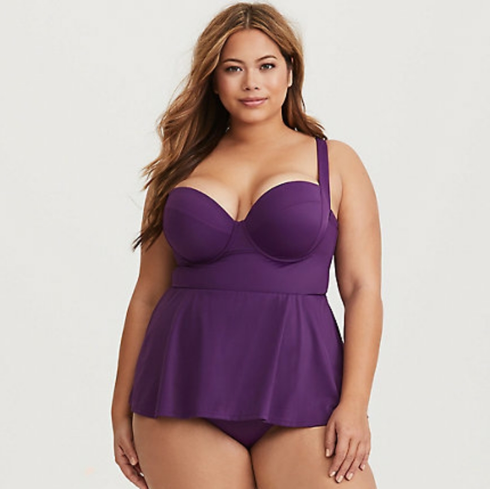 Purple Torrid Peplum Swimsuit